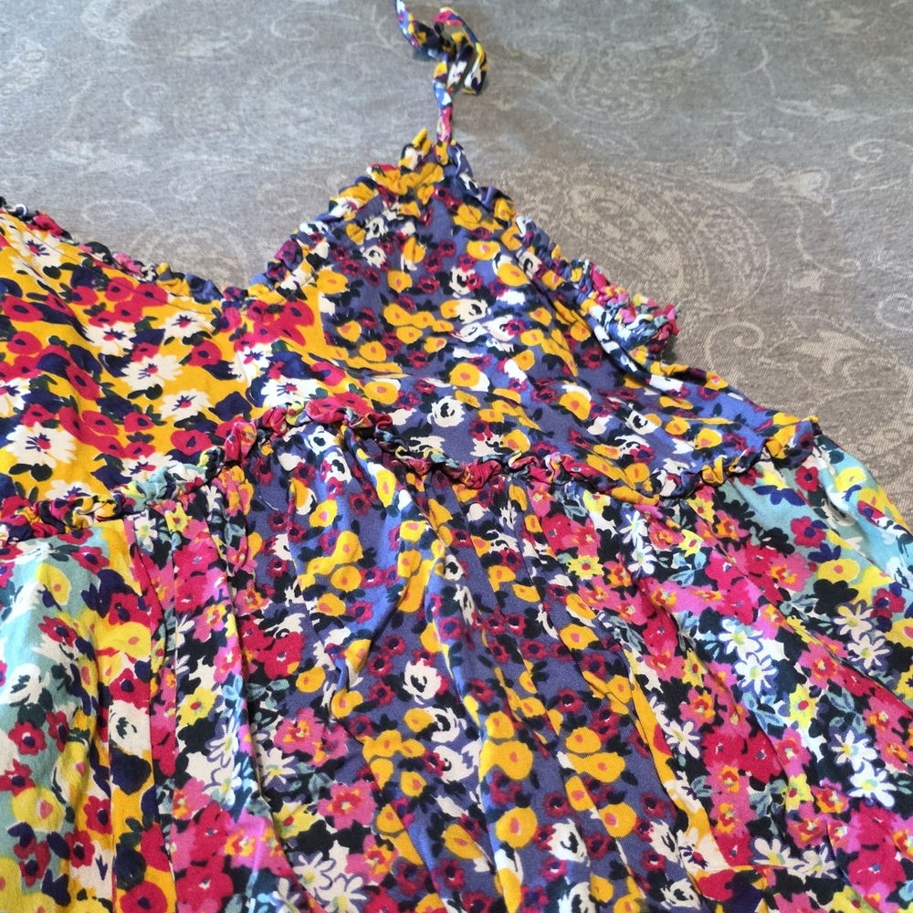 Patrons Of Peace Floral Multicolour Mini Shift Dress With Ties (Size S) - Picture 4 of 7